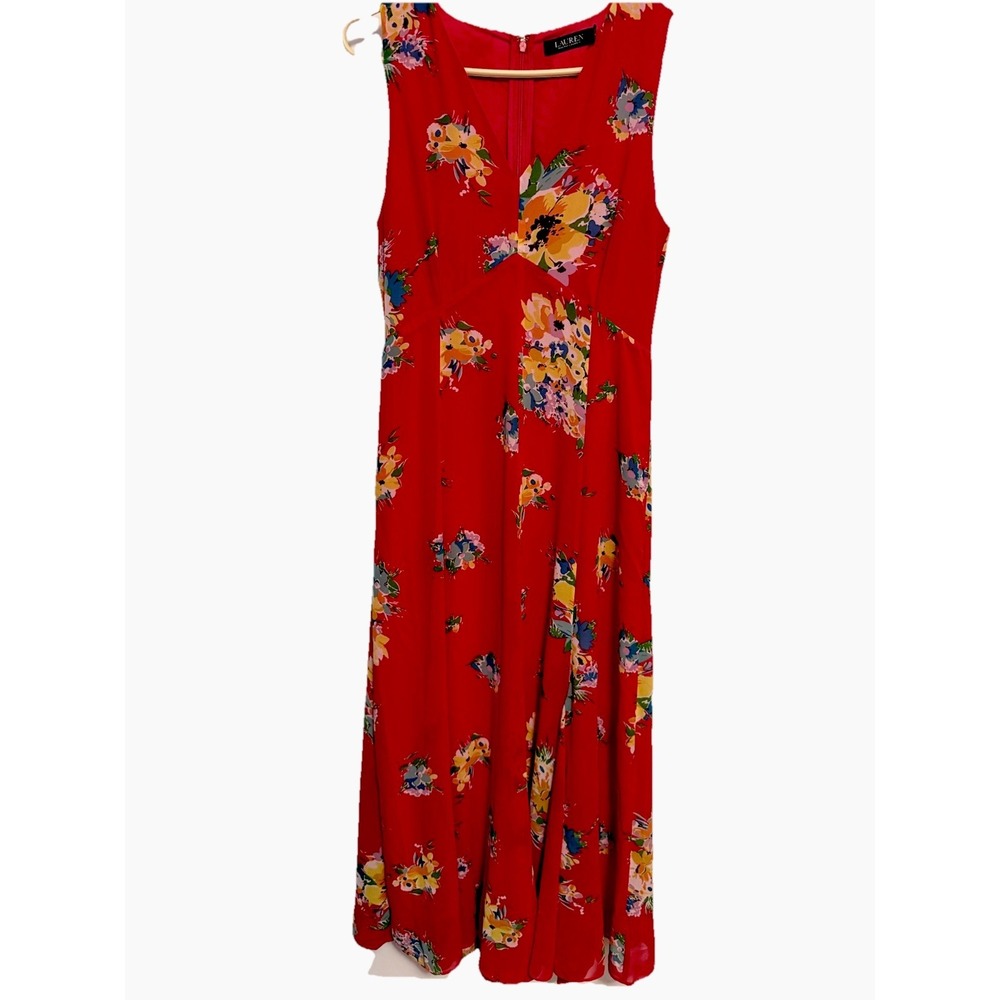 Women's NWT Lauren Ralph Lauren Floral Maxi Sleeveless Dress Size 10